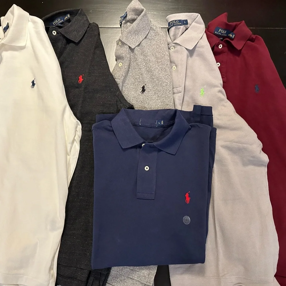NEW Polo Ralph Lauren Long Sleeve Polo Shirts in NAVY